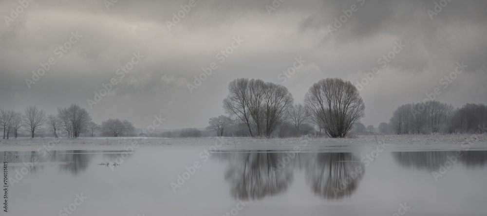Fototapeta premium misty morning on the river