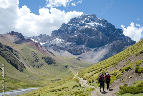 A high-altitude hiking adventure to a remote mountain peak with guided eco-tours © Bijac