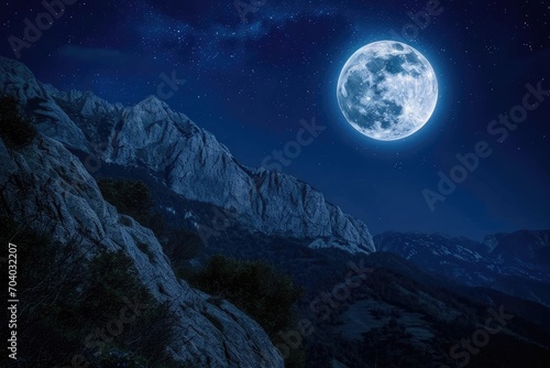 A mystical full moon hiking experience in a mountain range with night-time wildlife spotting