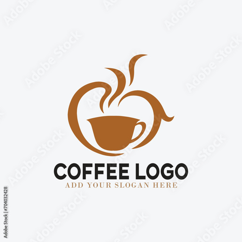 coffee restaurant logo design vector