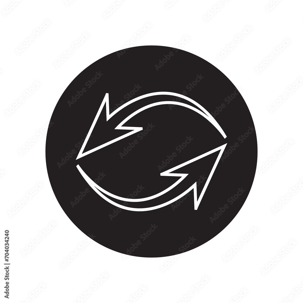 Repeat icon vector. Refresh logo design. Reload arrow vector icon illustration in circle isolated on white background Repeat icon vector. Refresh logo design. Reload arrow vector icon illustration in circle isolated on white background