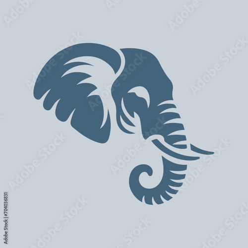 Elephant head silhouette logo style illustration