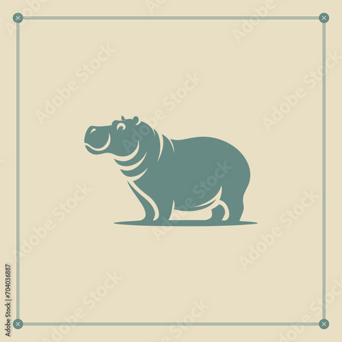 Hippo silhouette logo illustration