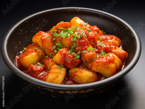 Patatas bravas con salsa picante de tomate