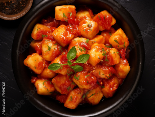 Patatas bravas con salsa picante de tomate