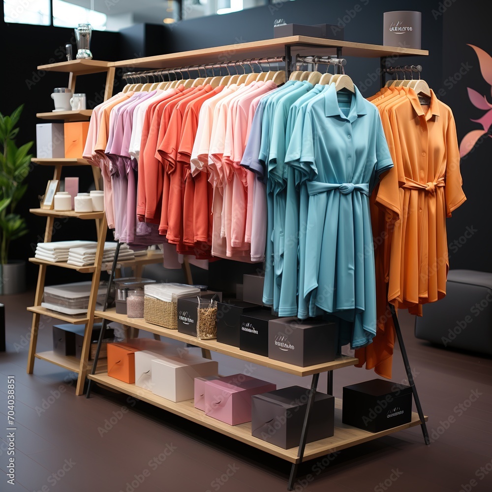 Gradient Clothing Display in a Retail Store