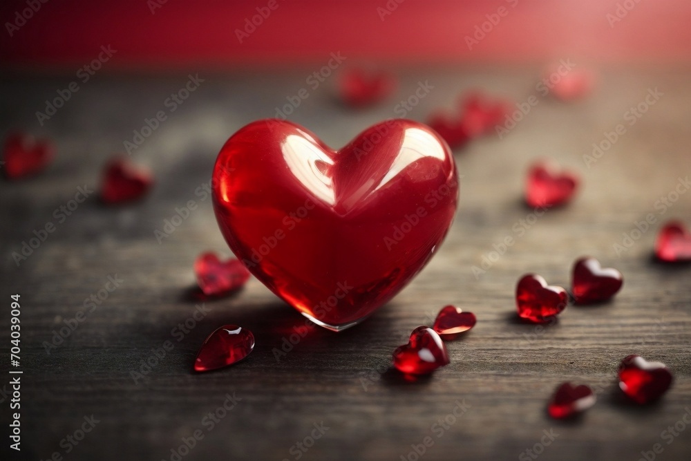 Fototapeta premium Realistic Heart Elegance for Valentine's Day by Generative AI