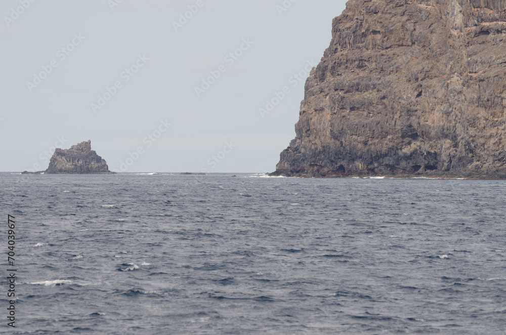 Point and Rock of Iguala. Vallehermoso. La Gomera. Canary Islands. Spain.