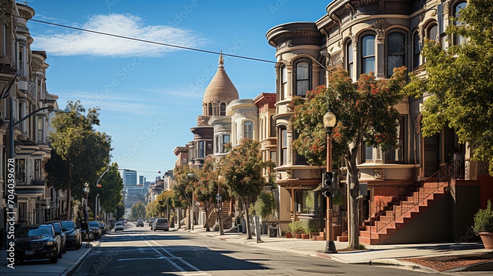 Naklejka premium San Francisco Victorian Style Homes