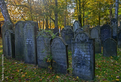 Grave Stones on gthe Old Jewish Cemetery in Hamburg Altona