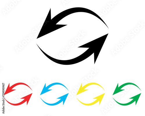 Repeat icon vector. Refresh icon sign symbol in trendy flat style. Set elements in colored icons. Reload arrow vector icon illustration isolated on white background