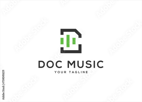 Creative Music Document Logo Template Design Vector