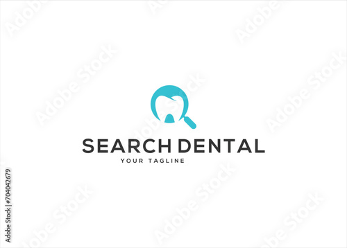 Free Download Dental logo with magnifying glass design vector illustration - GFXLoad