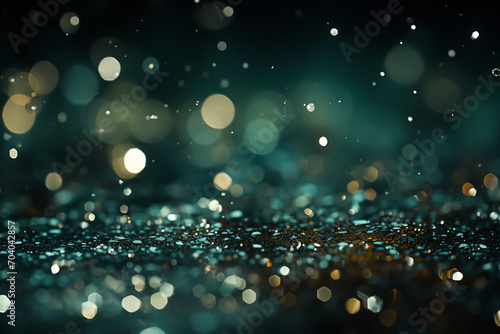 luxury glitter green background with bokeh