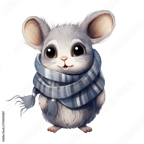 chinchilla wearing suiter on Transparent background