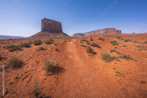hiking the wildcat trail in monument valley  arizona  usa