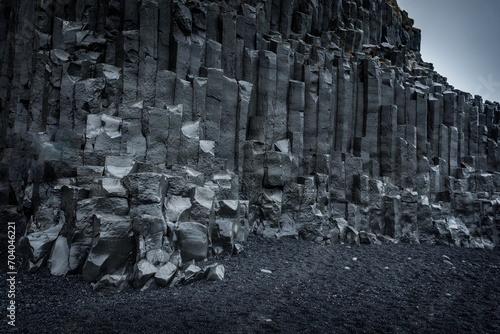 Obraz na plátně Basalt columns in Reynisfjara Black Beach,  Vik, Iceland