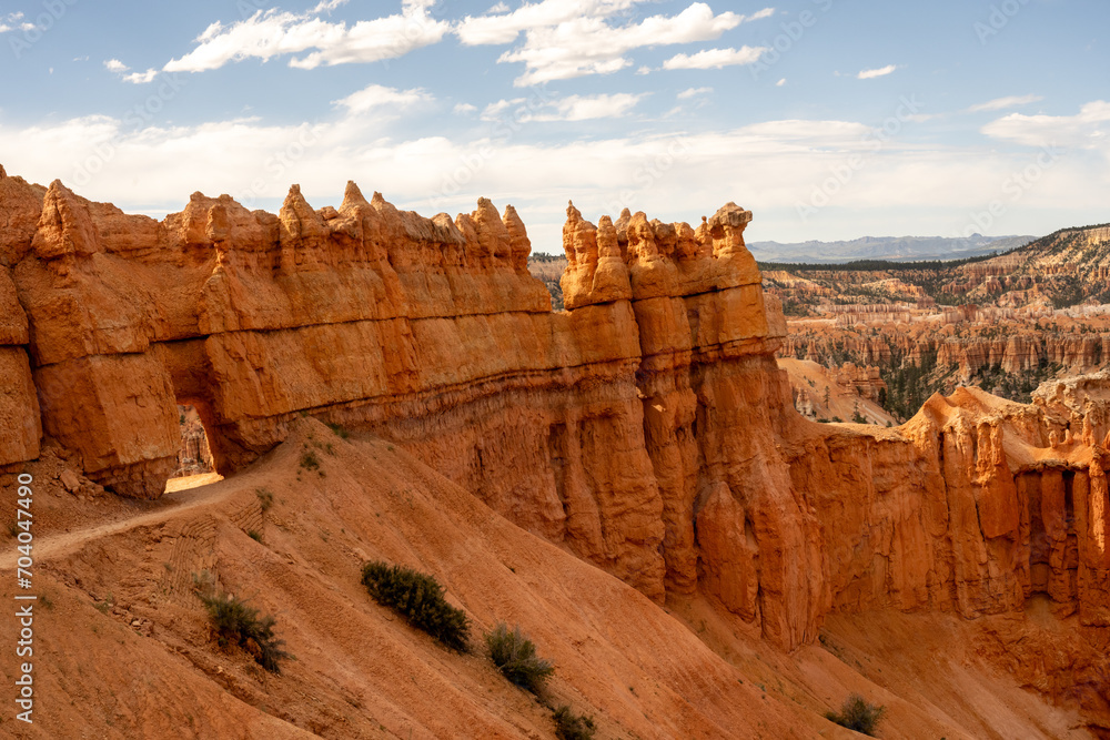 Peekaboo Loop Connector Trail Cuts Into A Wall Of Hoodoos Near Bryce Point Peekaboo Loop Connector Trail Cuts Into A Wall Of Hoodoos Near Bryce Point
