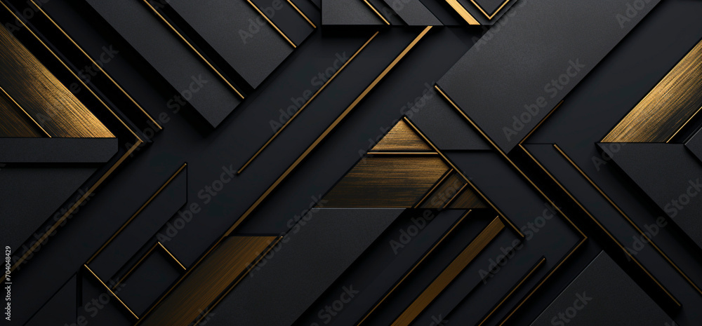Black and Gold Geometric Design
 - obrazy, fototapety, plakaty 