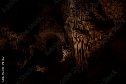 Rippling Formations Grow on The Wall in Carlsbad Caverns