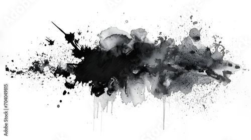 A striking abstract sketch, with contrasting black and white paint splatters, evokes a sense of dynamic movement and raw artistic expression