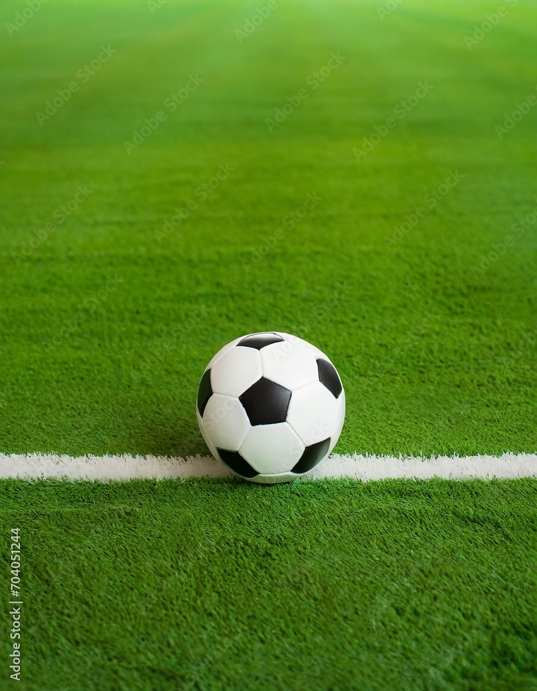Sfondo verticale pallone da calcio in campo generato con ai Sfondo verticale pallone da calcio in campo generato con ai