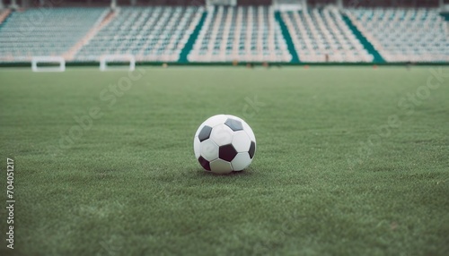 Sfondo orizzontale pallone da calcio in campo colori neutri generato con ai © Francesca