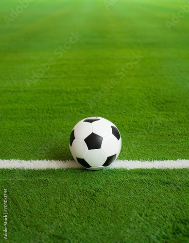 Sfondo verticale pallone da calcio in campo generato con ai © Francesca
