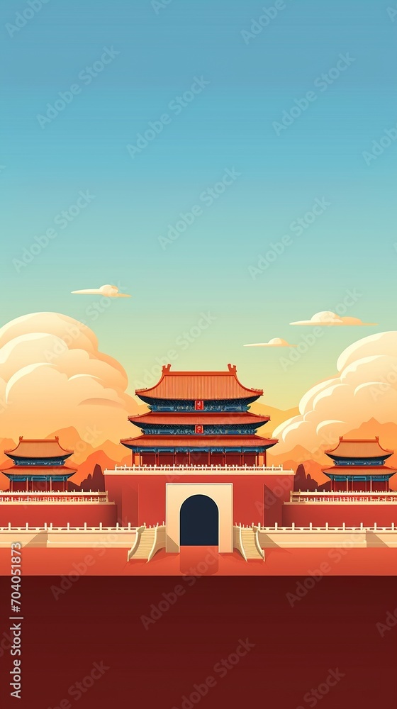 Naklejka premium The Meridian Gate of the Forbidden City