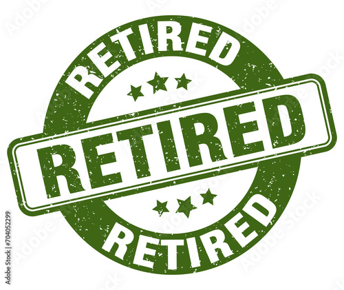 retired stamp. retired label. round grunge sign