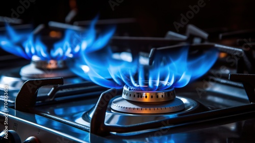 The blue gas flame burned brightly