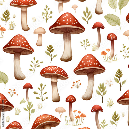 Mushroom pattern background 