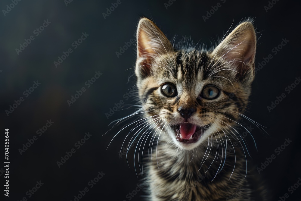 potrait of cat playfull with blurred background