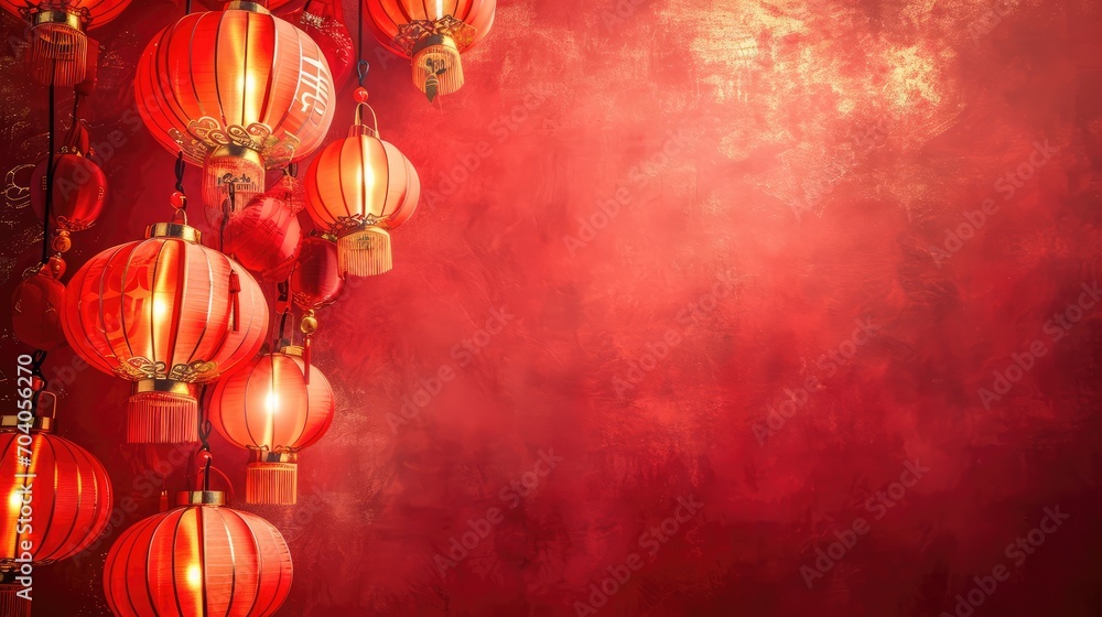 Abstract background with Chinese New Year theme decorated with lanterns Abstract background with Chinese New Year theme decorated with lanterns