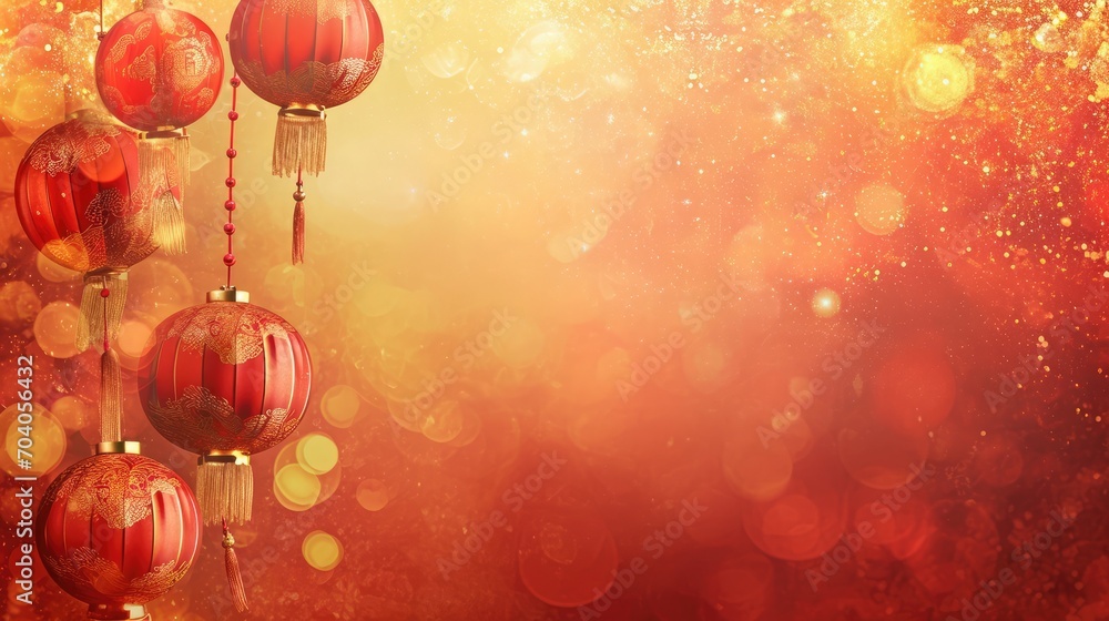 Abstract background with Chinese New Year theme decorated with lanterns Abstract background with Chinese New Year theme decorated with lanterns