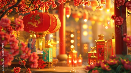 Chinese people are celebrating the traditional customs of the Chinese Spring Festival or lunar new year