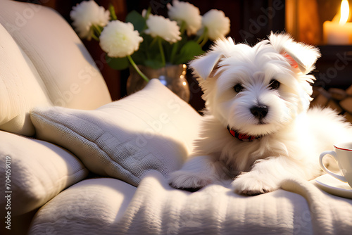 puppy on the couch