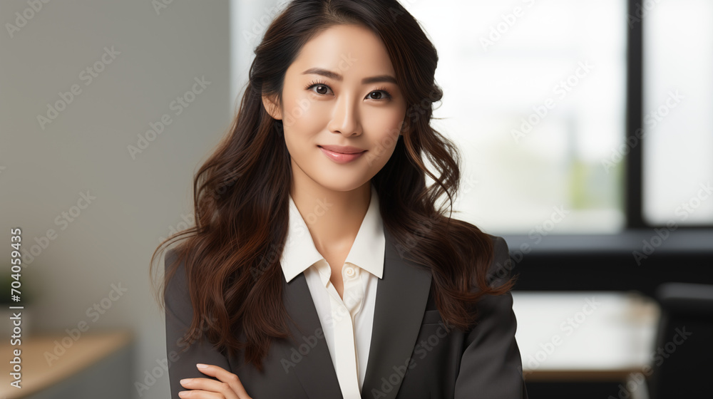 Retrato de ejecutivos orientales vestidos de forma elegante Retrato de ejecutivos orientales vestidos de forma elegante