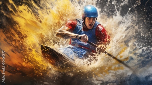 Sports Olympic games river kayak background