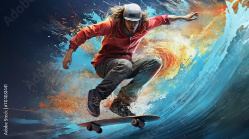 Sports Olympic games skateboard discipline background photo