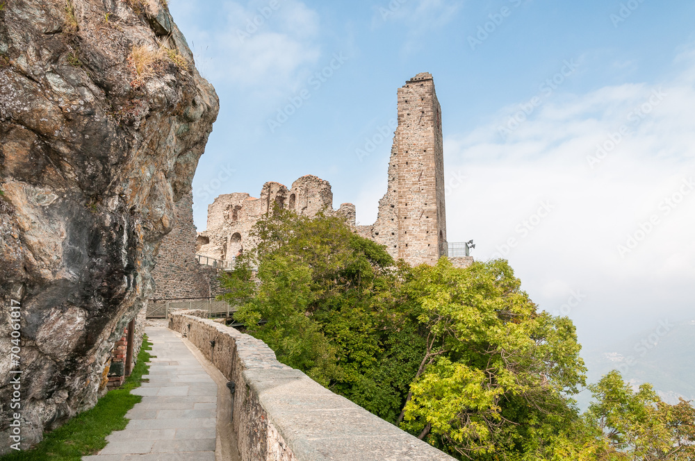 Tower of Bell Alda of the Sacra San Michele or St. Michael Abbey, is a religious complex on Mount Pirchiriano, Province of Turin, Piedmont, Italy Tower of Bell Alda of the Sacra San Michele or St. Michael Abbey, is a religious complex on Mount Pirchiriano, Province of Turin, Piedmont, Italy
