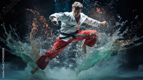 Sports Olympic games karate splash background