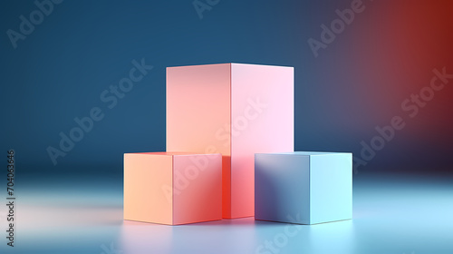 Simple product booth  podium  stage  product commercial photography background  cosmetics booth  3D rendering