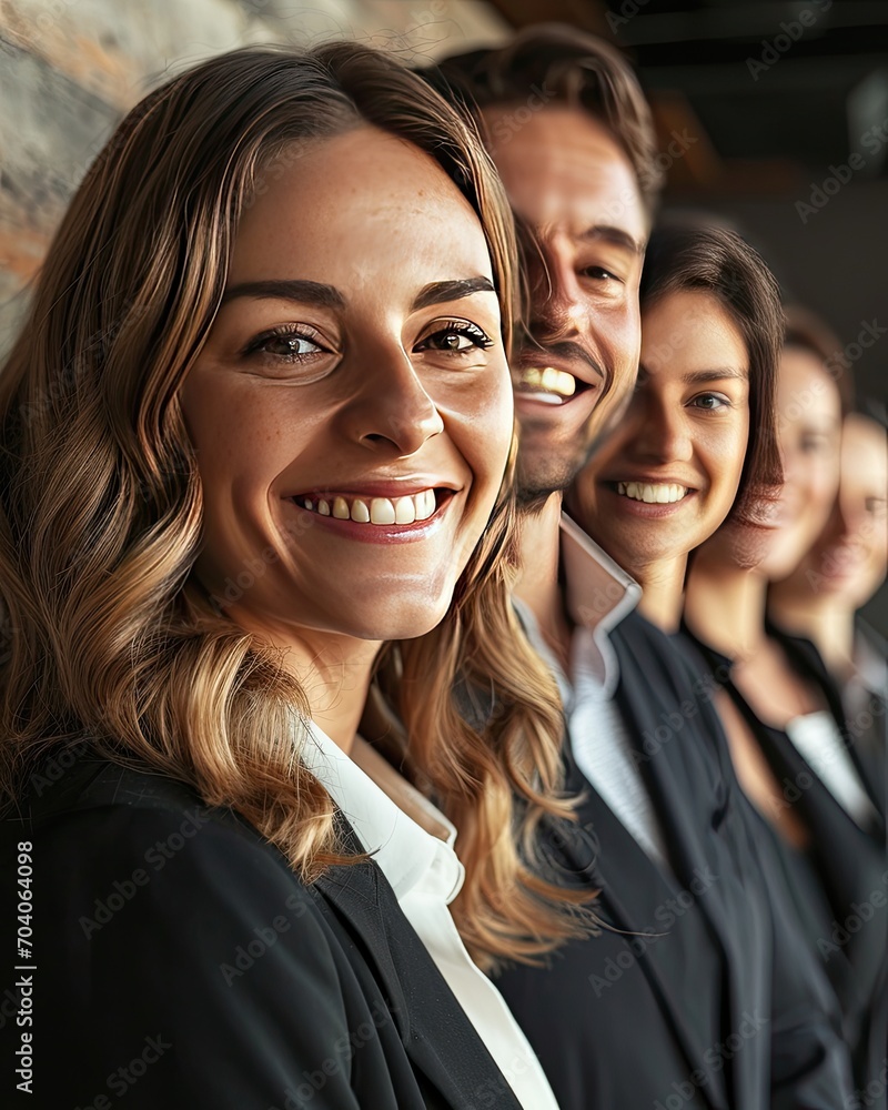 A team of business people smiling A team of business people smiling