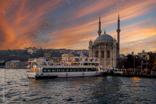 Ortakoy District view from Bosphorus in Istanbul. © nejdetduzen