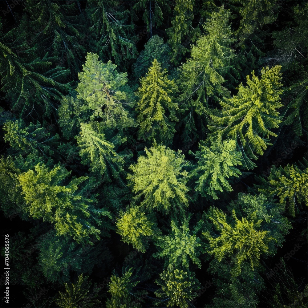 Aerial view of a forest