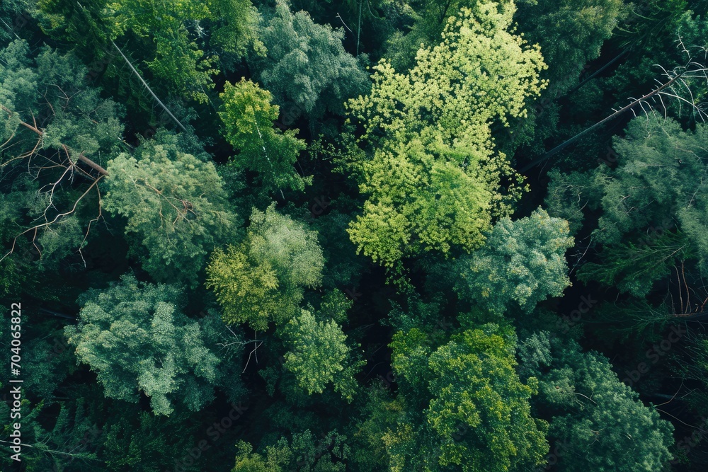 Fototapeta premium Aerial picture of a woodland