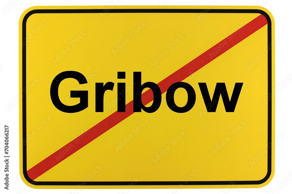Illustration eines Ortsschildes der Gemeinde Gribow in Mecklenburg-Vorpommern Illustration eines Ortsschildes der Gemeinde Gribow in Mecklenburg-Vorpommern