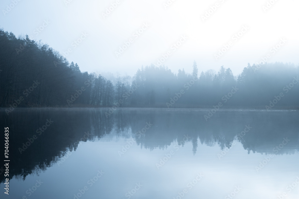 lake and fog lake and fog