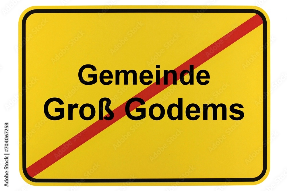 Illustration eines Ortsschildes der Gemeinde Groß Godems in Mecklenburg-Vorpommern Illustration eines Ortsschildes der Gemeinde Groß Godems in Mecklenburg-Vorpommern
